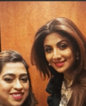 Priyanka Shah with a guest at a Royal Events celebration